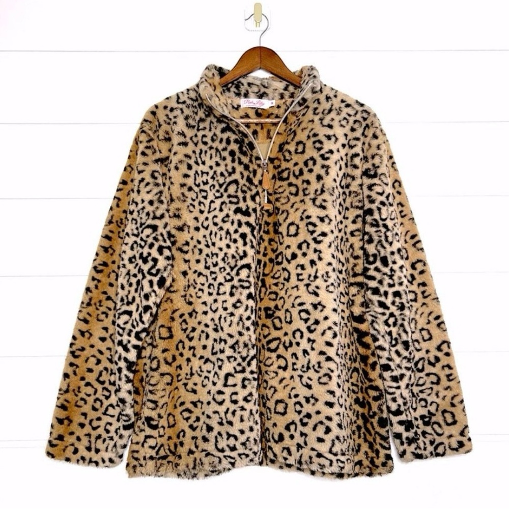 Leopard Print Faux Fur Jacket